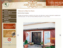 Tablet Screenshot of abbyirondoors.com